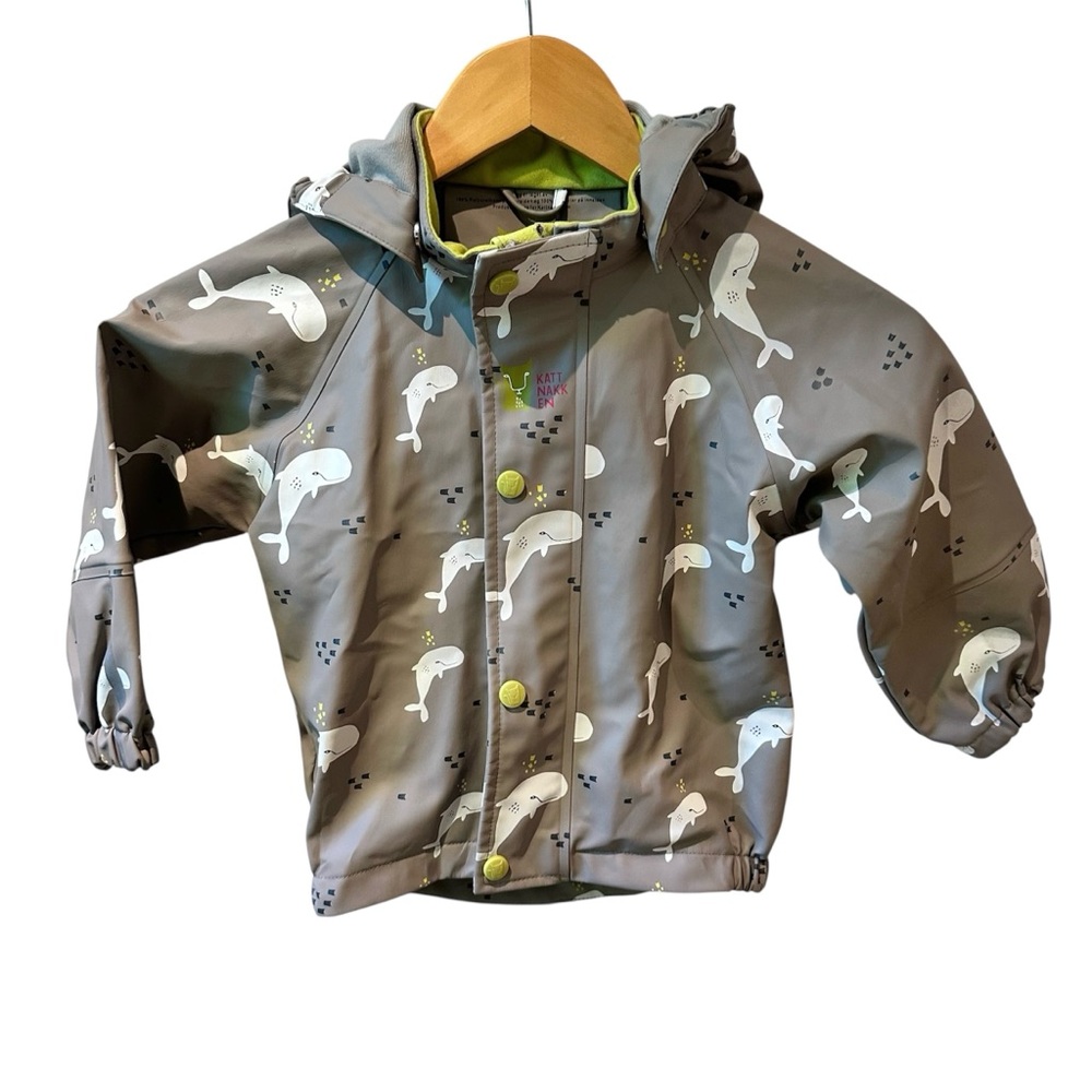 Kattnakken Gray Whale Rain Jacket Size‎ 92  1.5-2 years